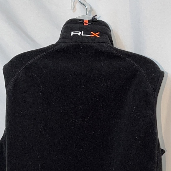 RLX Ralph Lauren Mens Fleece Vest Black Orange Size Medium Soft - Picture 5 of 9